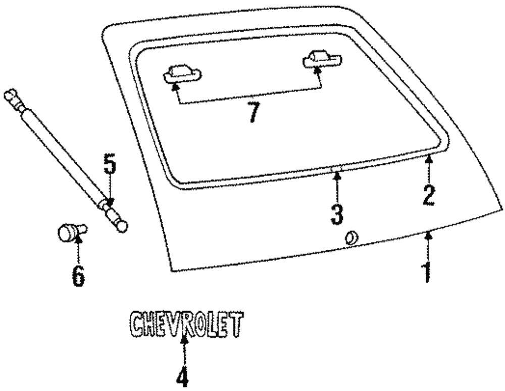 Support, R/Cmpt Lid Strut - GM (20274475)