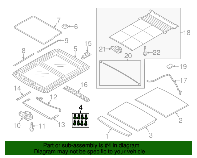 Genuine Sunroof Glass Mount Kit for 20142022 Land Rover Range Rover Sport Land Rover Part