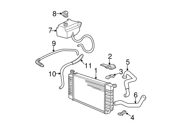 89018624 - Radiator - 1994-2000 GM | parts.folsomchevy.com