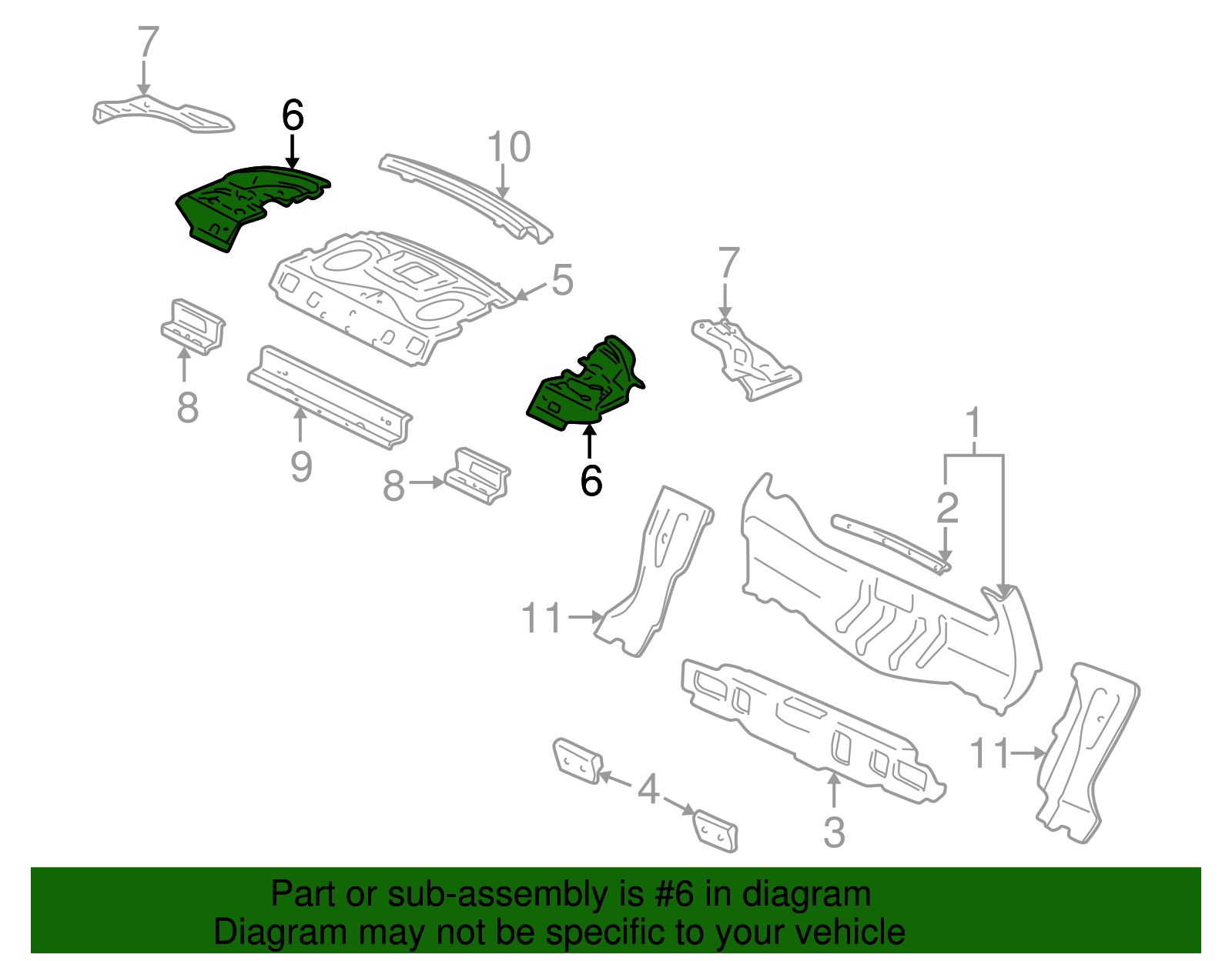 Extension Assembly, R/Wdo Panel (Left-hand) - GM (88896696)