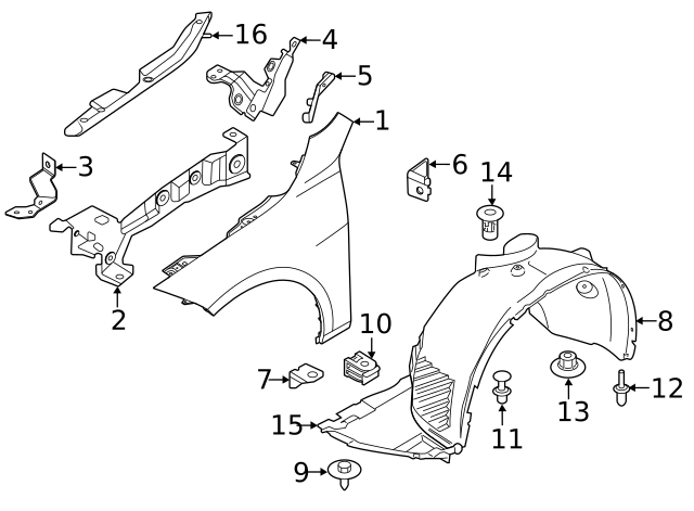 51-71-8-497-240 - Fender Liner 2020-2024 BMW M235i xDrive Gran
