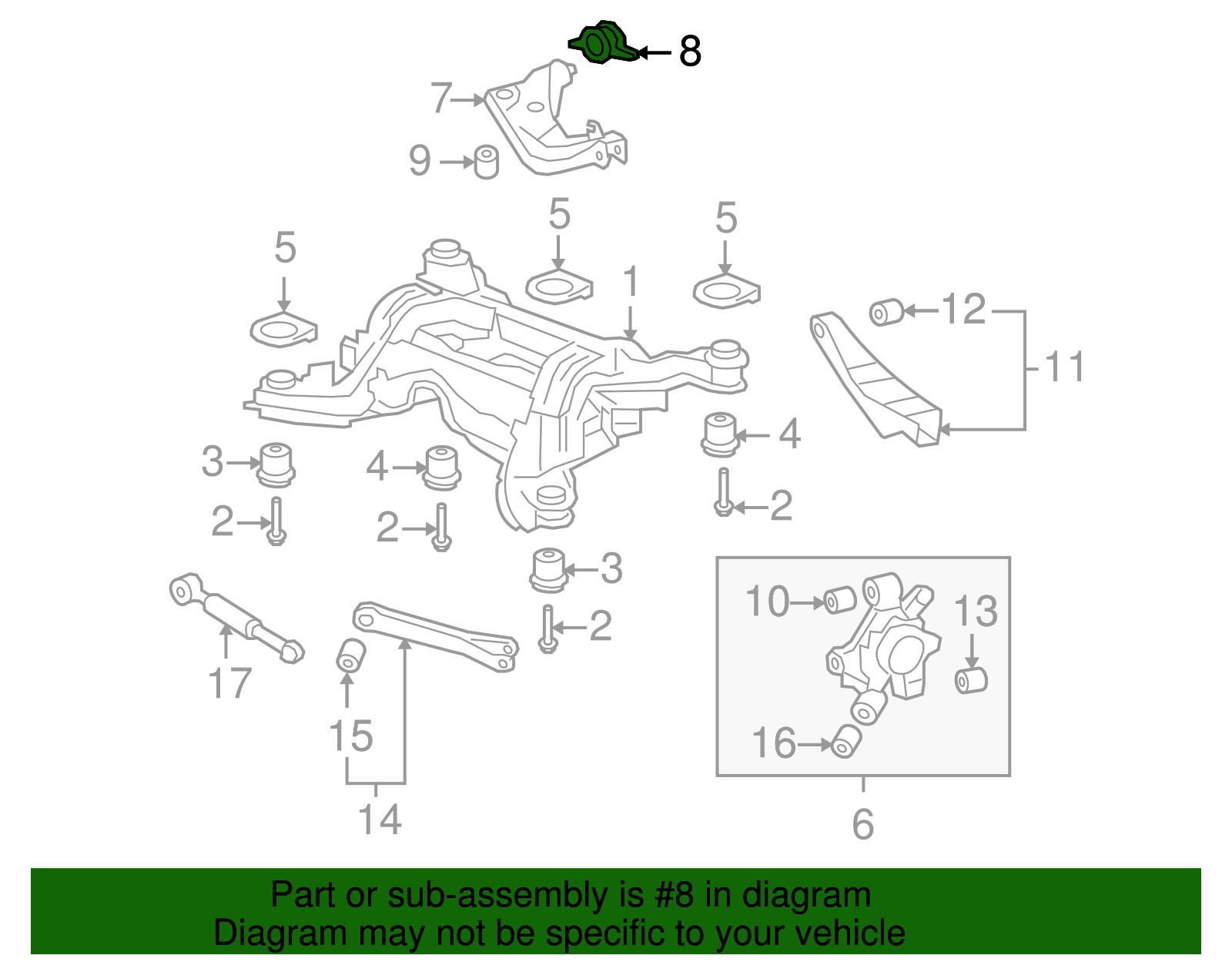 Bushing, Rear Suspension Upper Control Arm - GM (92292240)