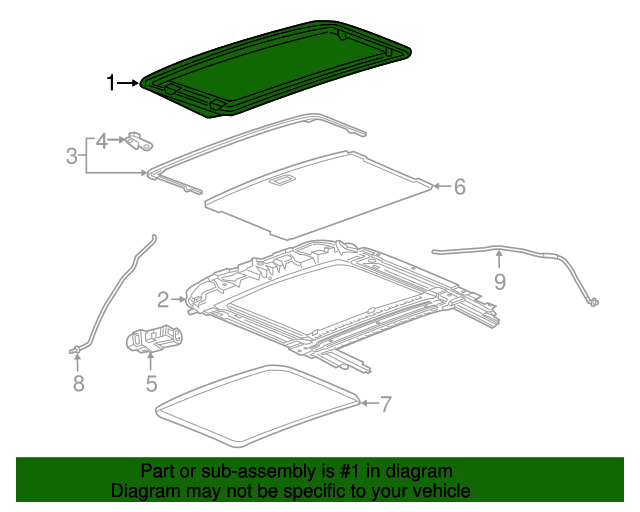 20162024 Chevrolet Camaro Sunroof Glass (Replaces Part Number 84136439