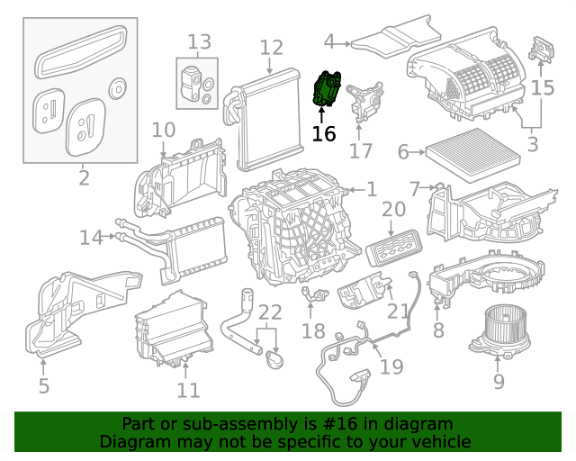 20212022 Buick Envision Temperature Valve Actuator 13536751 GM Parts
