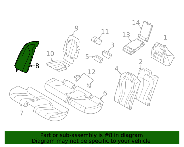 52207940672 - Seat Back Bolster Assembly 2020-2023 BMW ...