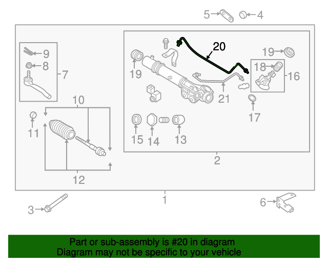 20172022 Nissan Armada Power Steering Cylinder Line 495421LA0A