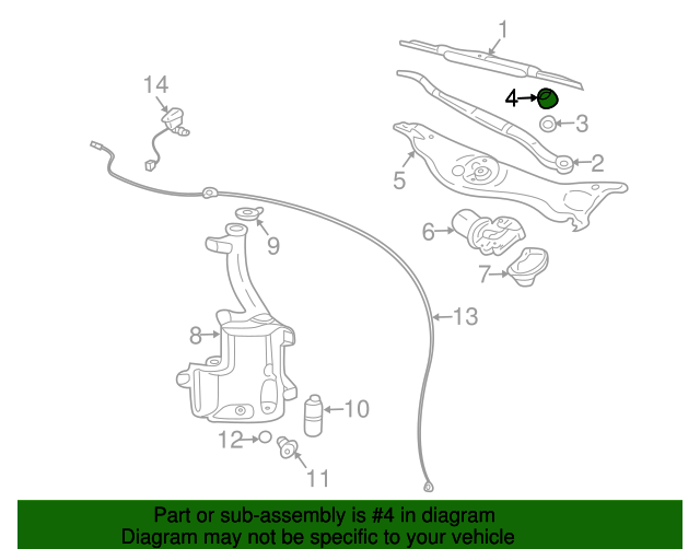 20032011 Cadillac Windshield Wiper Arm Nut Cap 25797175 GM