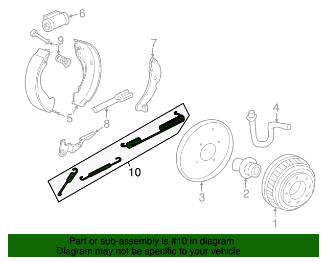 19952000 GM Rear Drum Brake Spring Kit with Clips, Springs, Pins