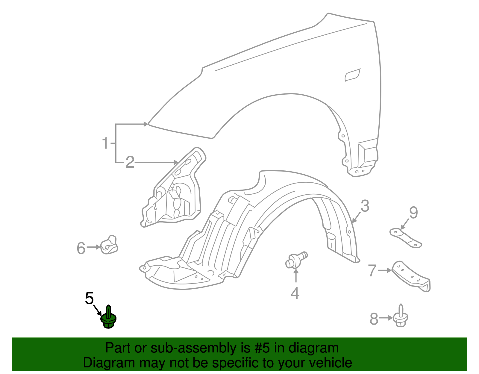 Fender Liner Bolt - Toyota (90159-60304)