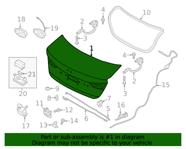 20192020 Hyundai Elantra Trunk Lid 69200F2530 OEM Parts Online