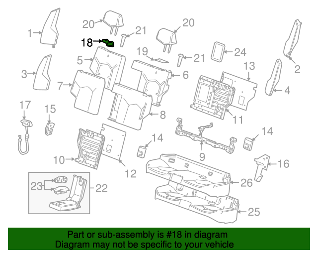 20102014 Cadillac CTS Ebony Rear Seat Back Latch Release Handle Bezel