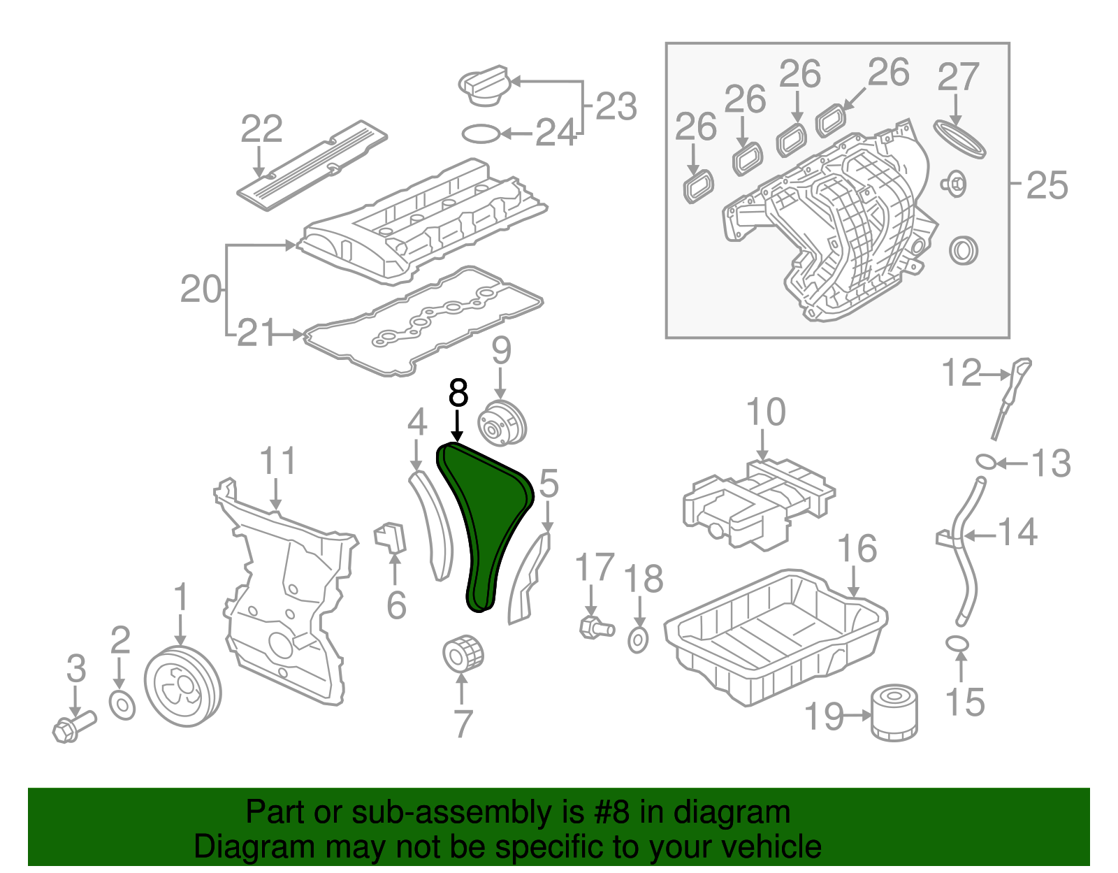 1140A073 - Timing Chain 2008-2024 Mitsubishi | Mitsubishi Direct Parts