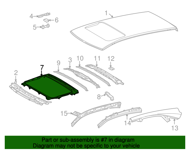 631420E010 Sunroof Reinforced 20102015 Lexus MyLexusParts