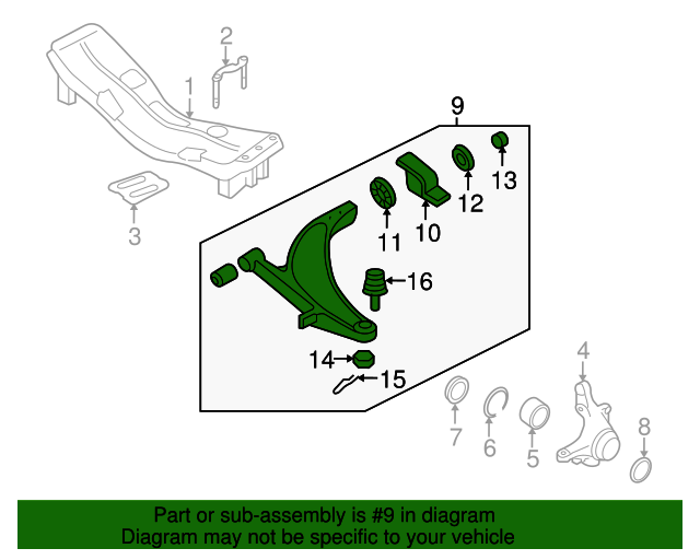 20042007 Subaru Impreza Lower Control Arm 20202FE831 Subaru Parts Plus