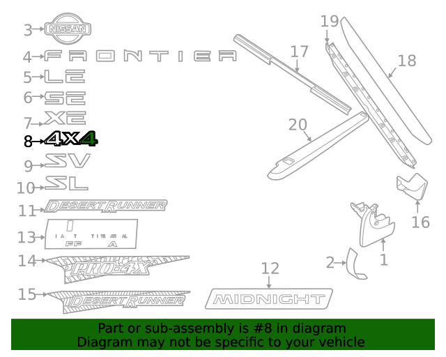2005-2021 Nissan Tailgate Emblem 93495-EA80A | OEM Parts Online