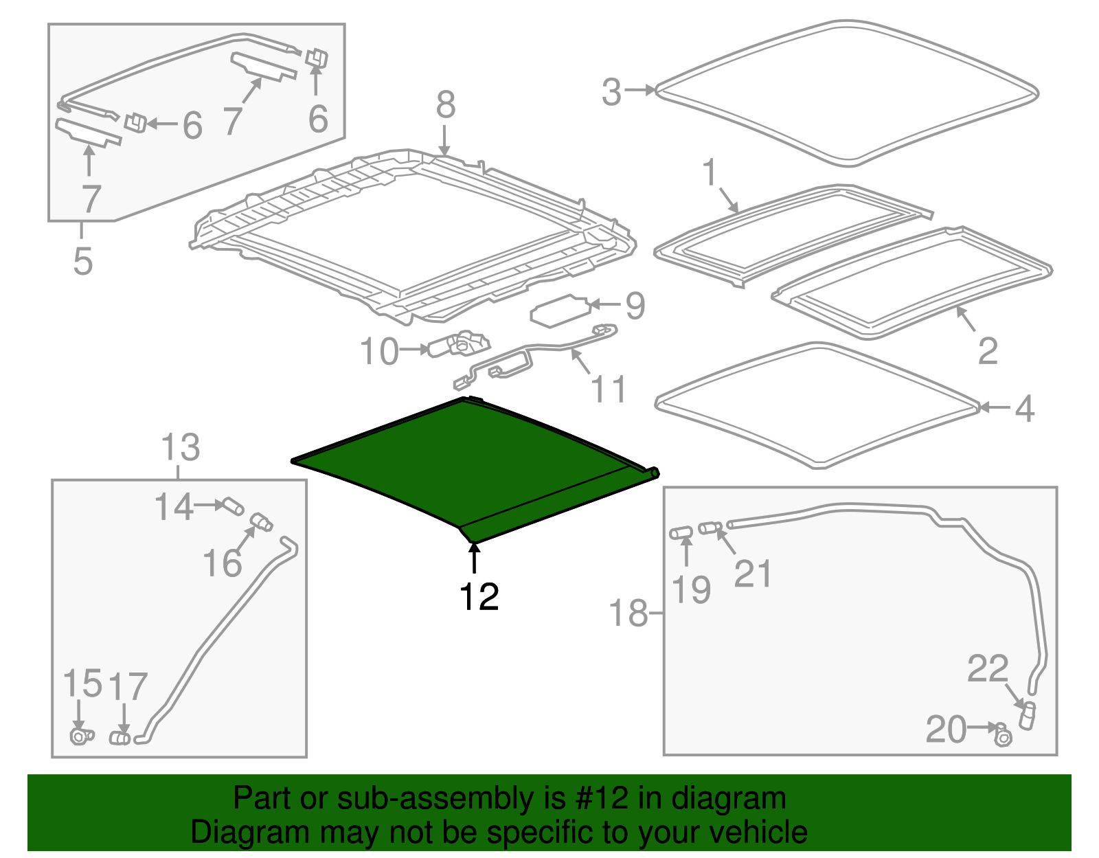 2018-2019 Buick LaCrosse Shale Sunroof Sunshade 26217812