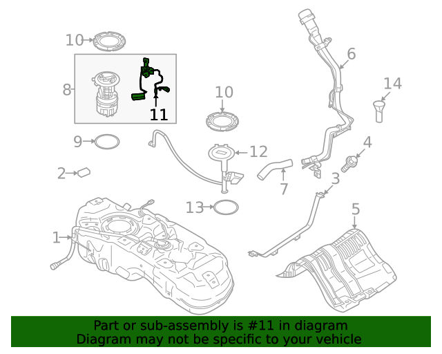 2021 Nissan Rogue Fuel Tank Sending Unit 250606RR2A Nissan Parts Plus
