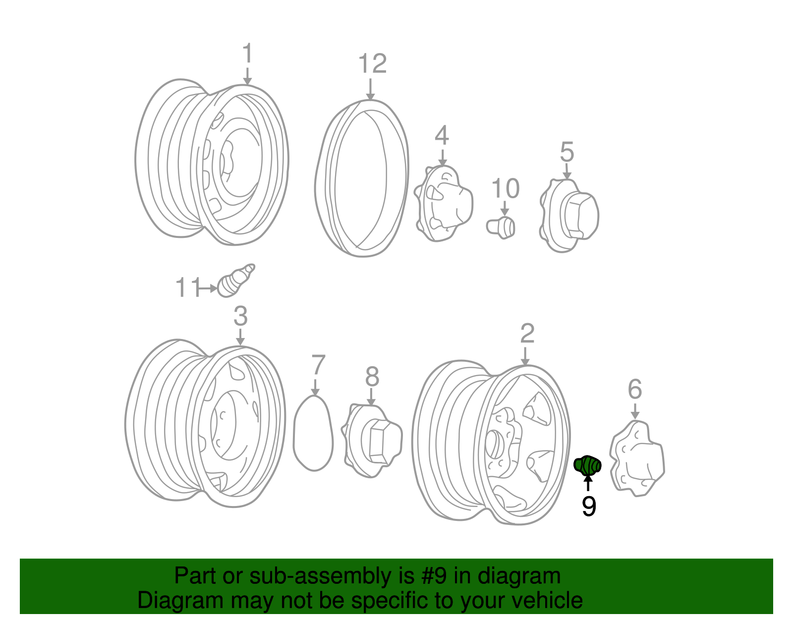 Wheel Lug Nut - GM (10028615)