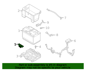 OEM Kia Battery Mount Hold Down Tie Bracket For Rio Rio5 (2006-2011) - 37160-22000