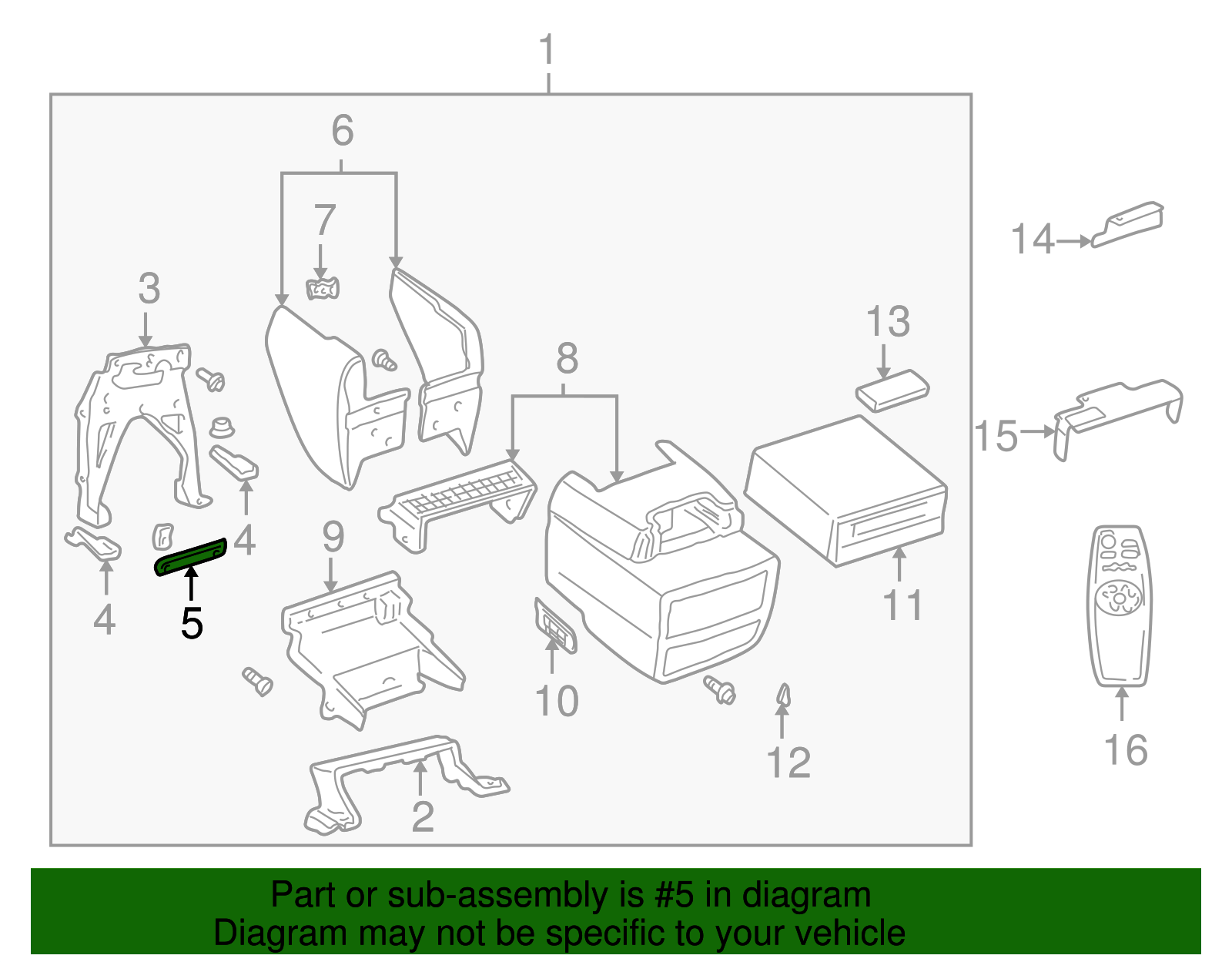Bracket, F/Floor Compt Center - GM (12457597)