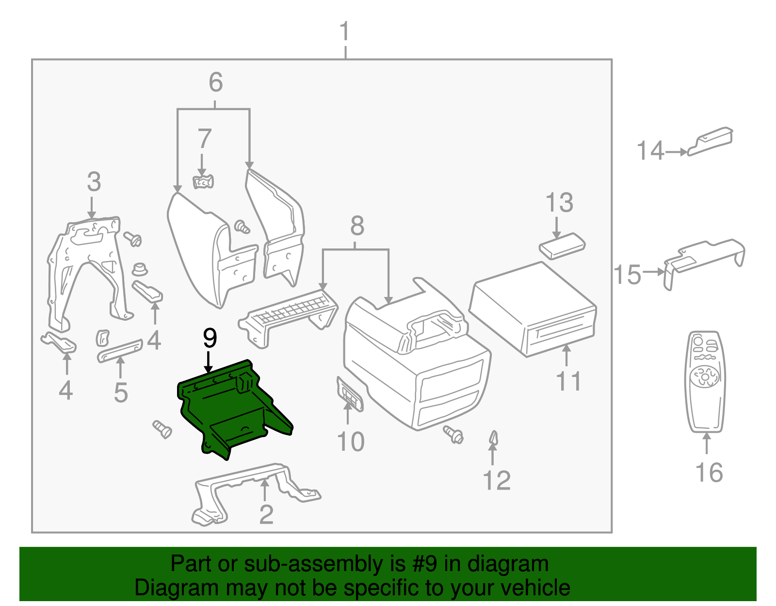 Bracket, F/Floor Compt - GM (12457596)