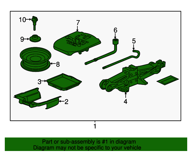 Genuine OEM Acura Spare Tire Kit (tire not included) Part 06421TL7