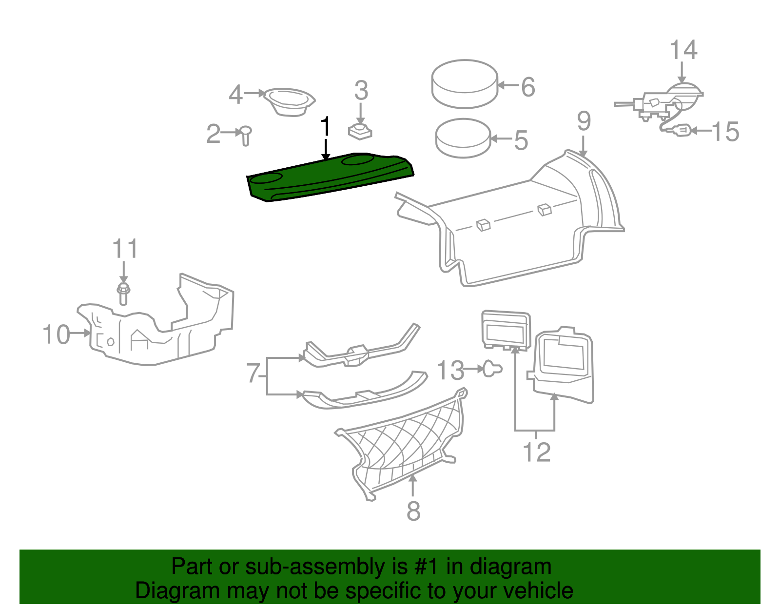 Pkg Tray Trim - Ford (YW7Z-5446668-AAB)