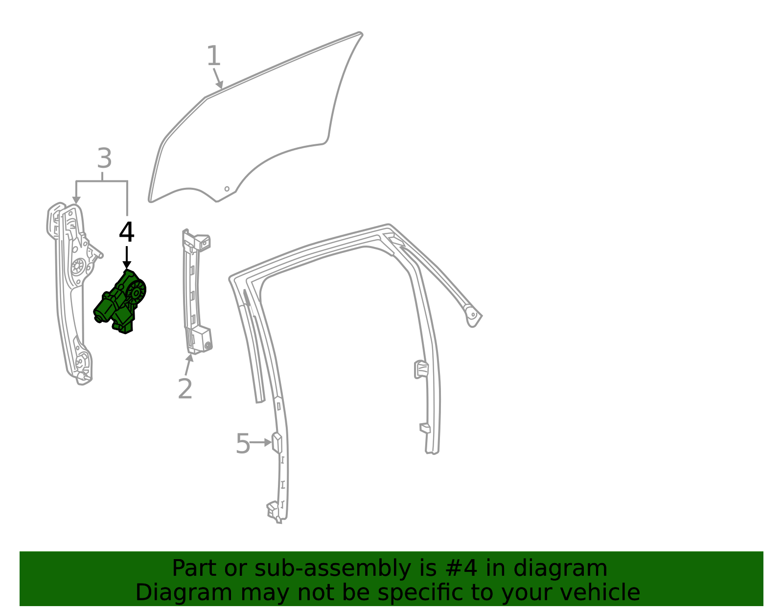 Rear Passenger Side Power Window Regulator Motor - Cadillac (84142415)
