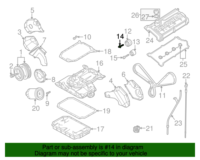 N0147176 Tension Pulley Bolt 19982005 Audi Audi OEM Parts
