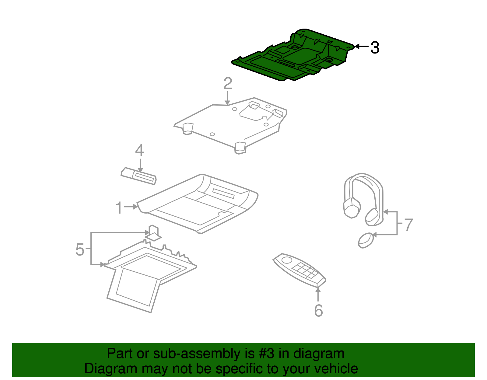 Rear Seat Entertainment System Video Display Mounting Bracket - Buick (25781972)