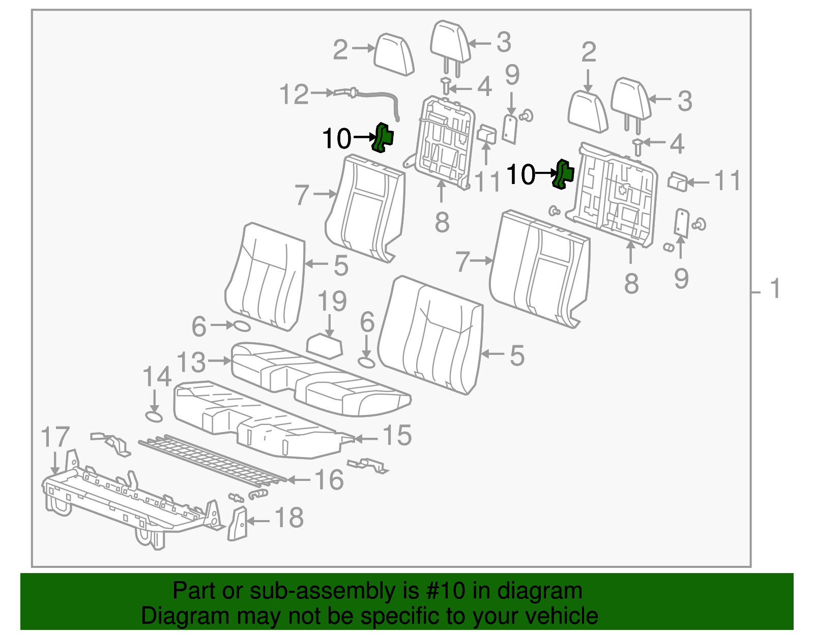 Rear Seat Back Latch - GM (89042558)