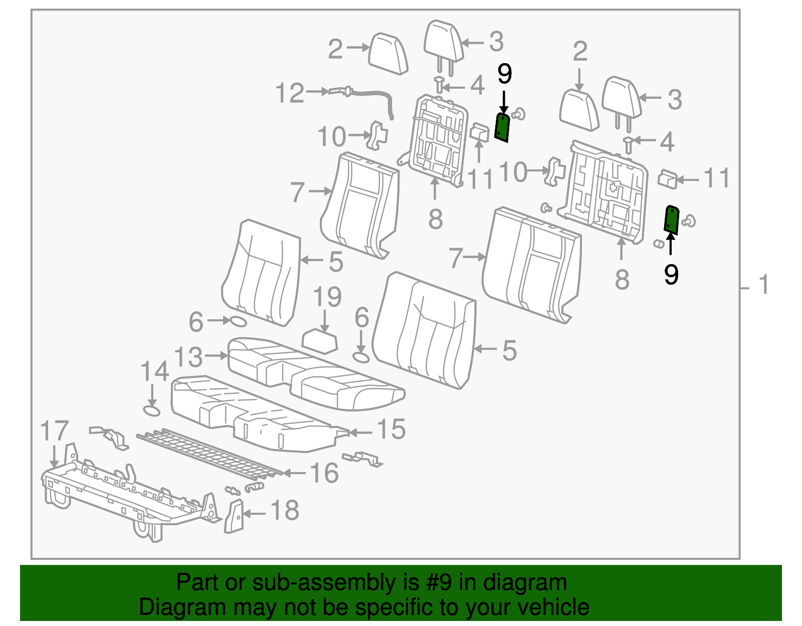 Rear Seat Cushion Trim Panel - GM (89042560)