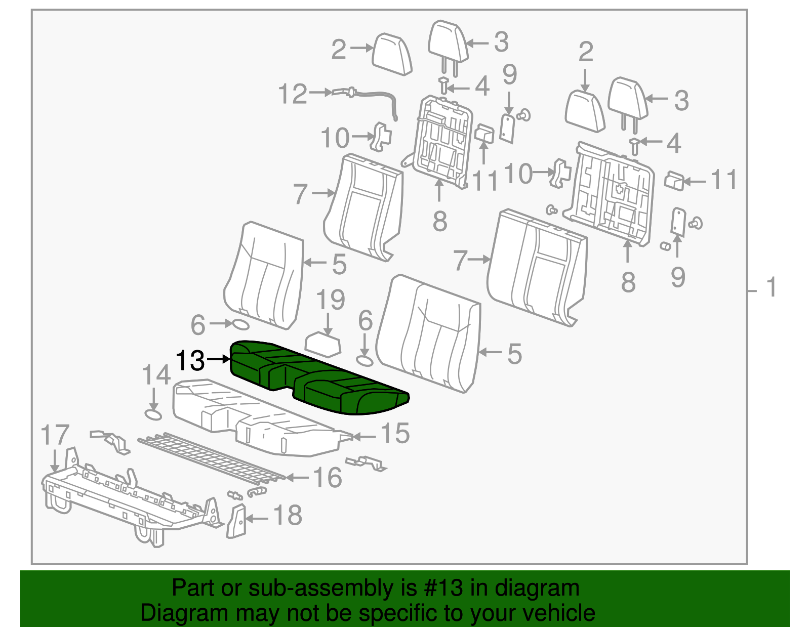 Cover Assembly-R/Seat Cushion                   *Ebony - GM (94732726)