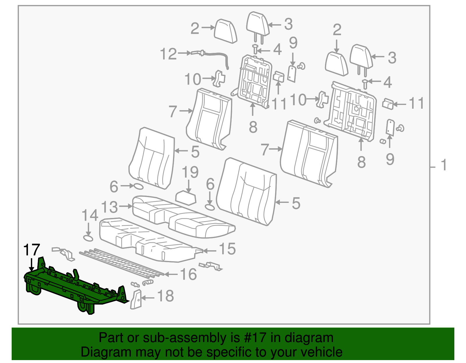 Frame Assembly-R/Seat Cushion - GM (94732733)