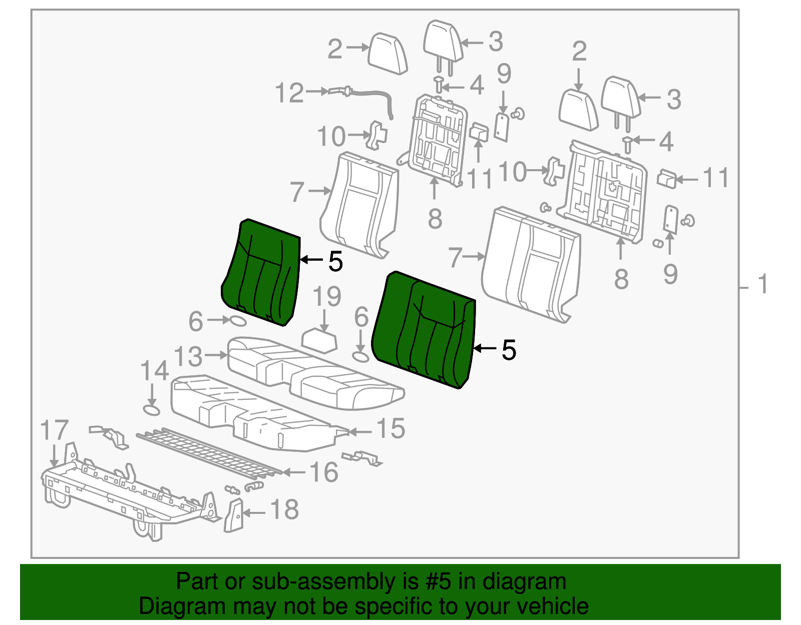 Cover Assembly-R/Seat Black Cushion     60%        *Ebony - GM (94711170)