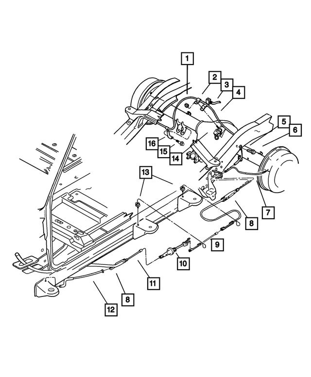 20012004 Dodge Dakota Parking Brake Extension Cable 52009086
