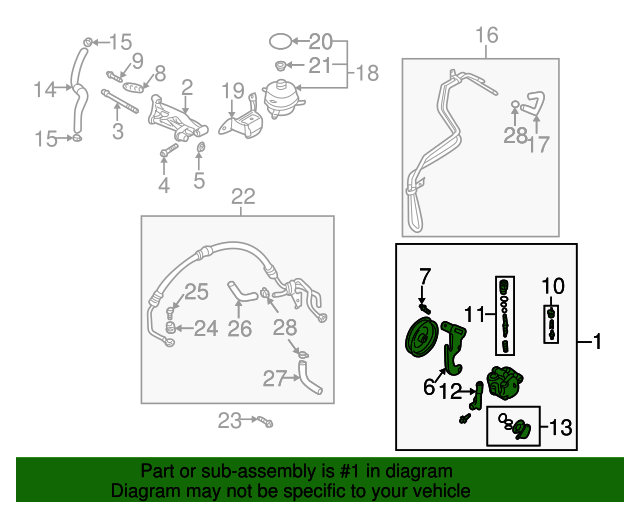 0K30B32650A Power Steering Pump 20012002 Kia Rio Kia.Parts Store