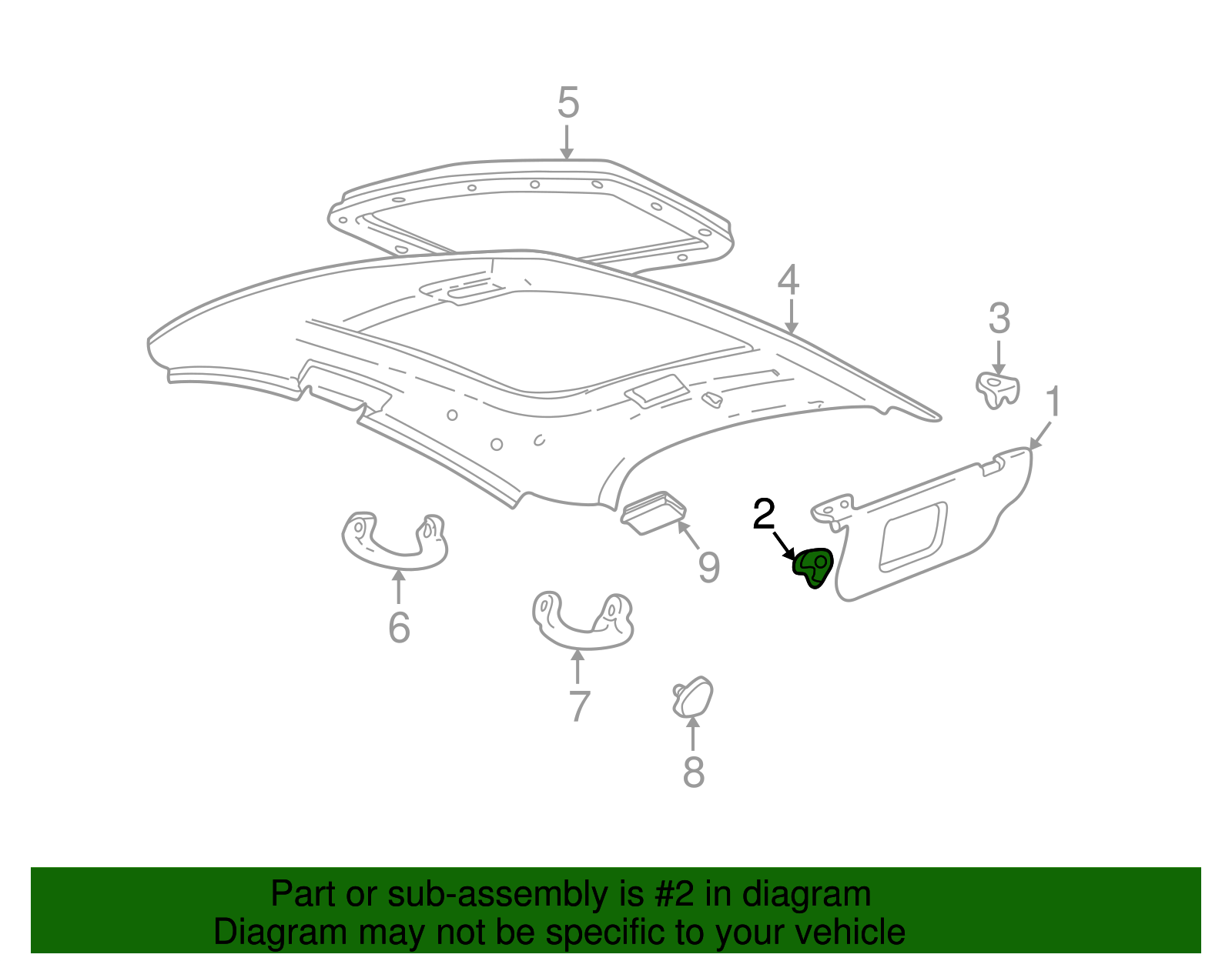 Sun-Visor Cover - Ford (YF1Z-54040A07-BAA)