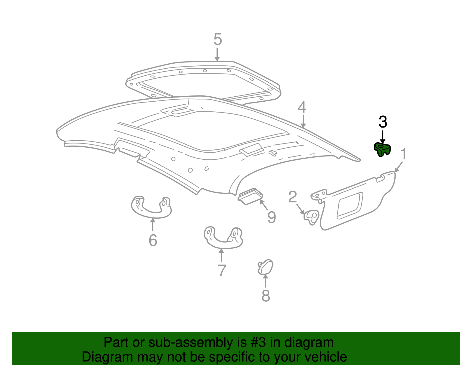 Sun-Visor Clip - Ford (YF1Z-5404133-CAB)