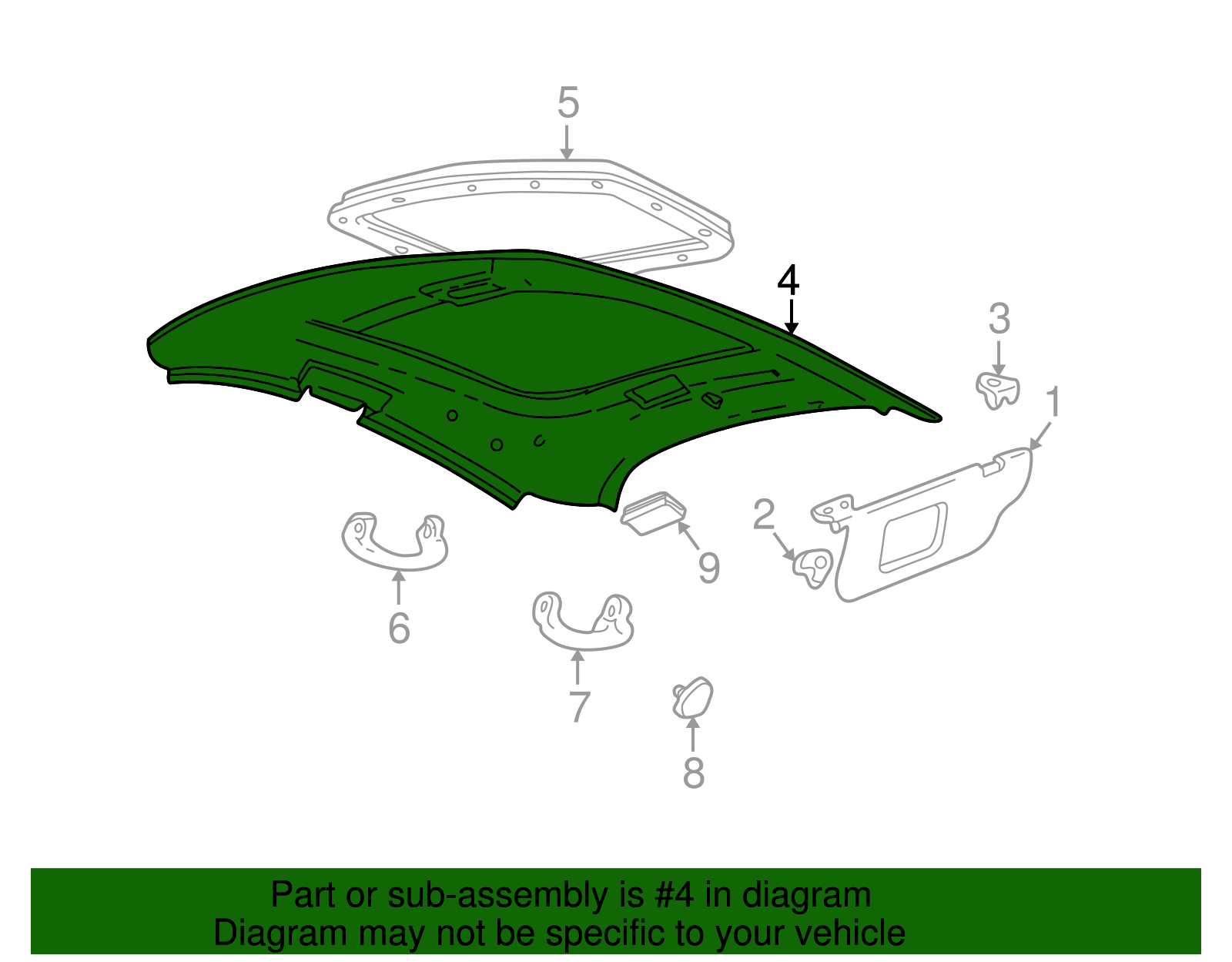 Headliner - Ford (YF4Z-5451916-AAA)