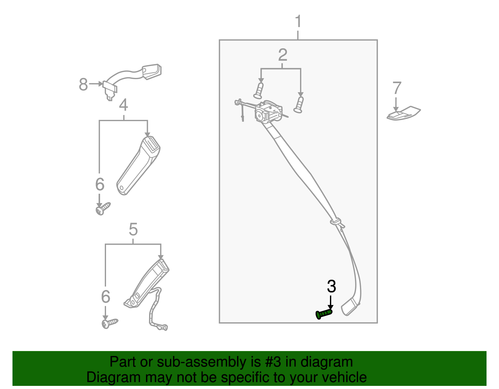 M12x1.75x44 Front Seat Belt Bolt - GM (11589004)
