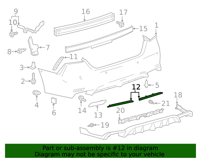 20182024 Toyota Camry Lower Molding 5272306010 Toyota Parts Center