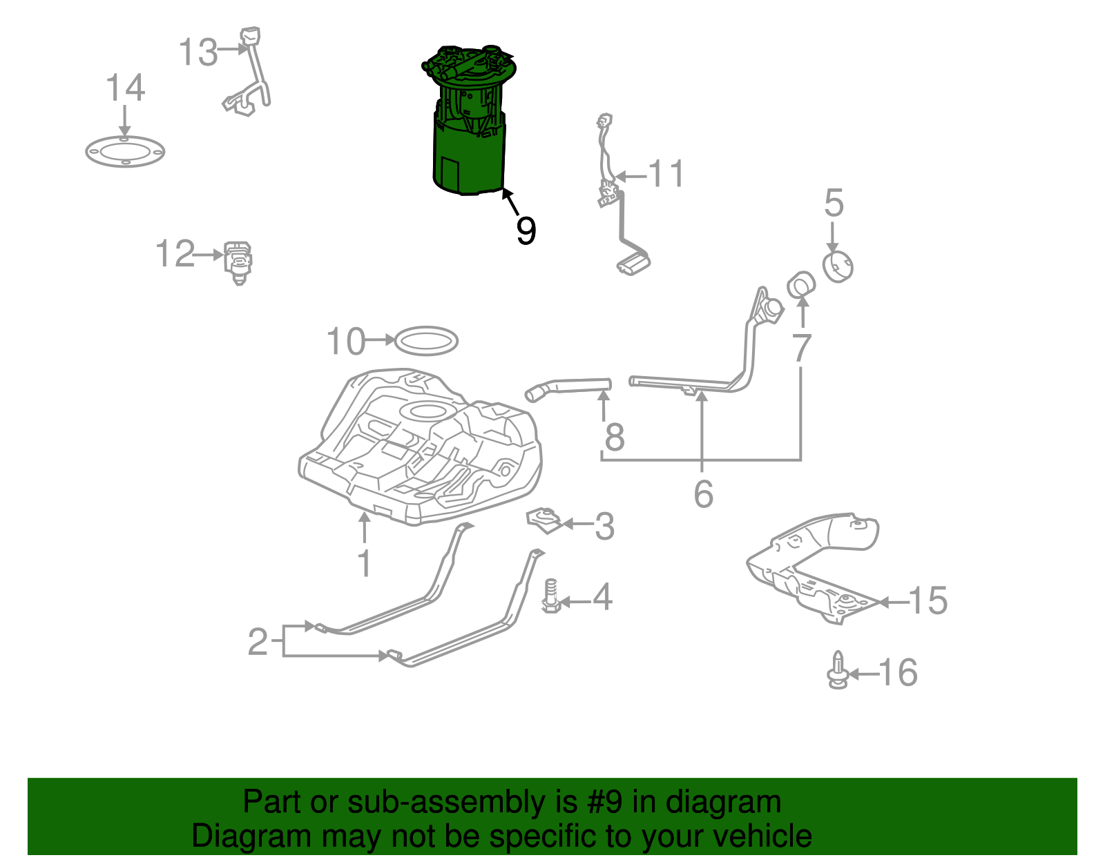 Fuel Pump and Level Sensor Module - GM (19301256)