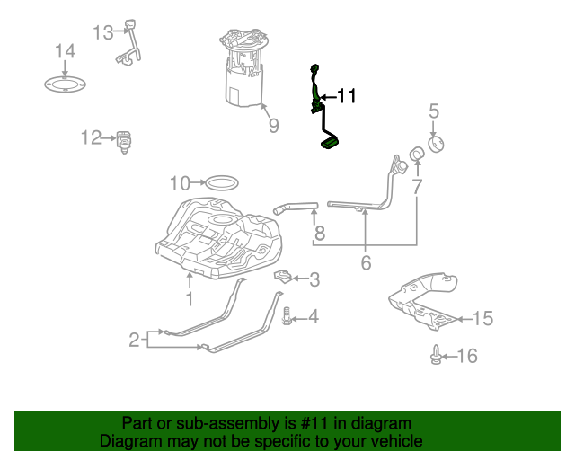 20072009 Chevrolet Fuel Level Sensor Kit with Seal 19149710