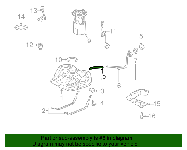20112016 Chevrolet Fuel Tank Filler Hose Kit 19179207 GM
