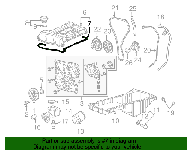 20072012 GM Camshaft Cover Gasket Kit with Seals 89018221 GM