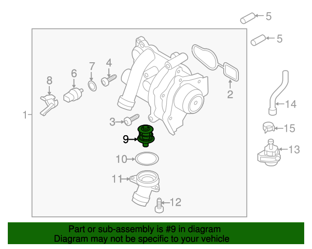2008-2018 Audi Engine Coolant Thermostat 06H-121-113-B | Audi Parts