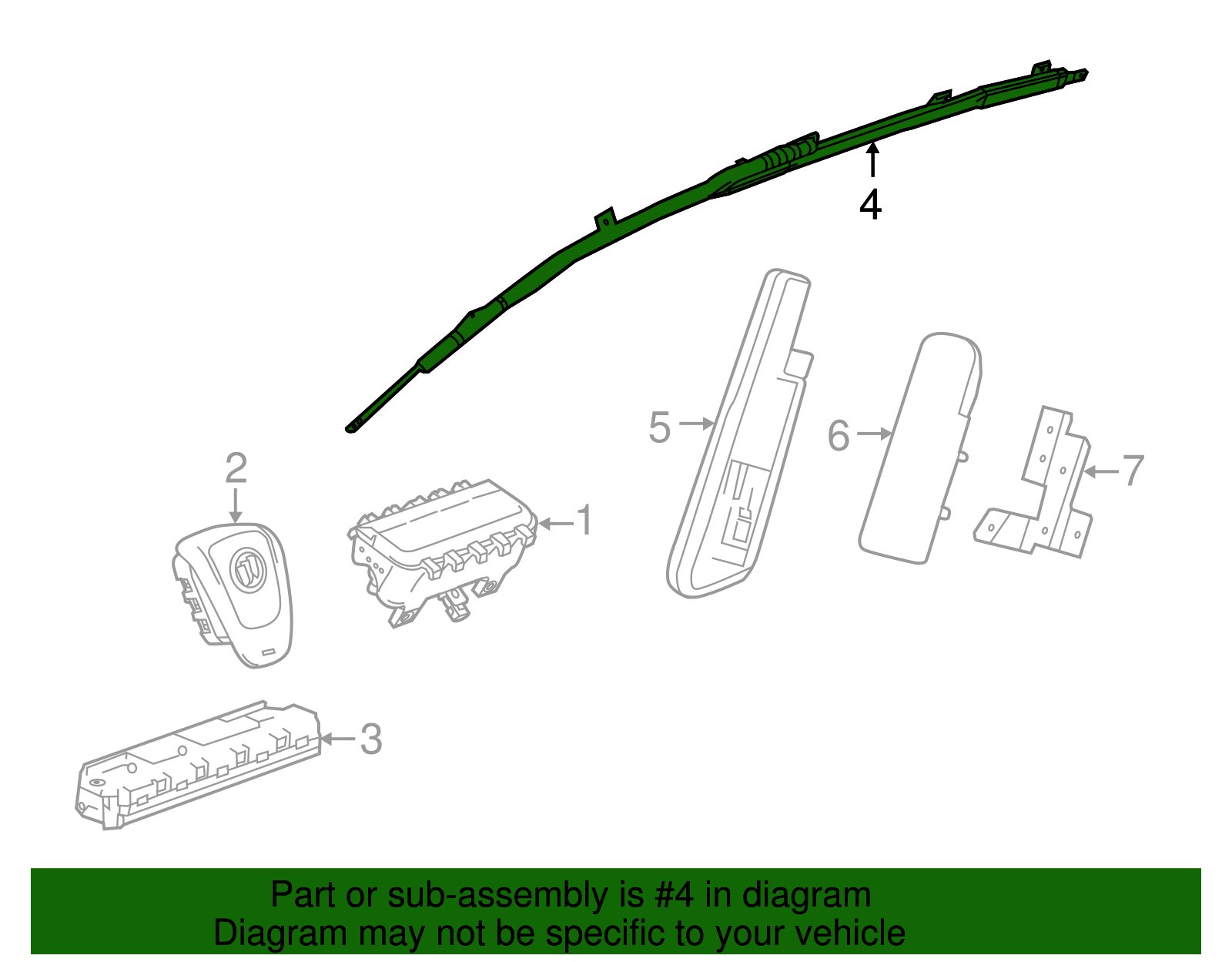 Driver Side Roof Rail Airbag - GM (95327402)