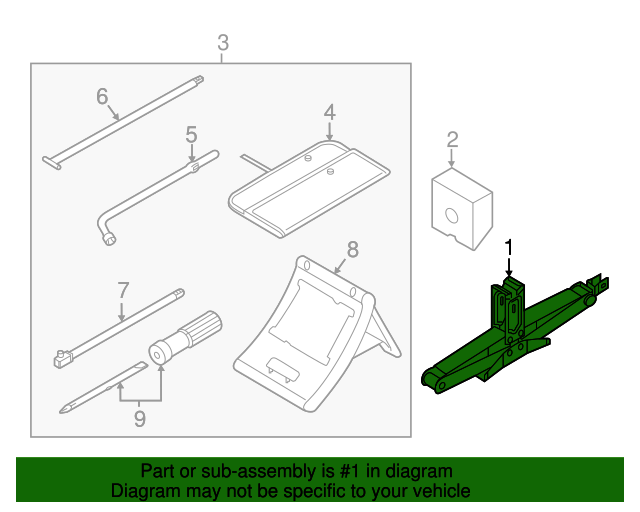 20172023 Nissan Armada Jack 995501LA0A Courtesy Parts