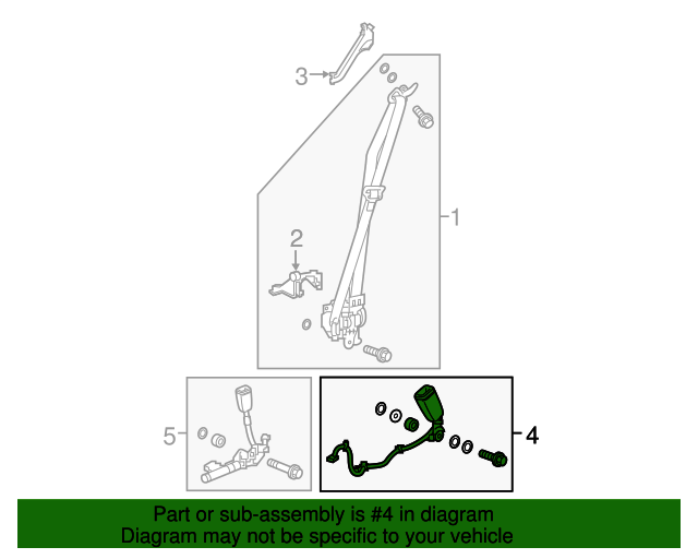 20182020 Honda Accord Buckle Set, L Front Seat Belt *NH900L* (Deep Black) 04816TVAA30ZA